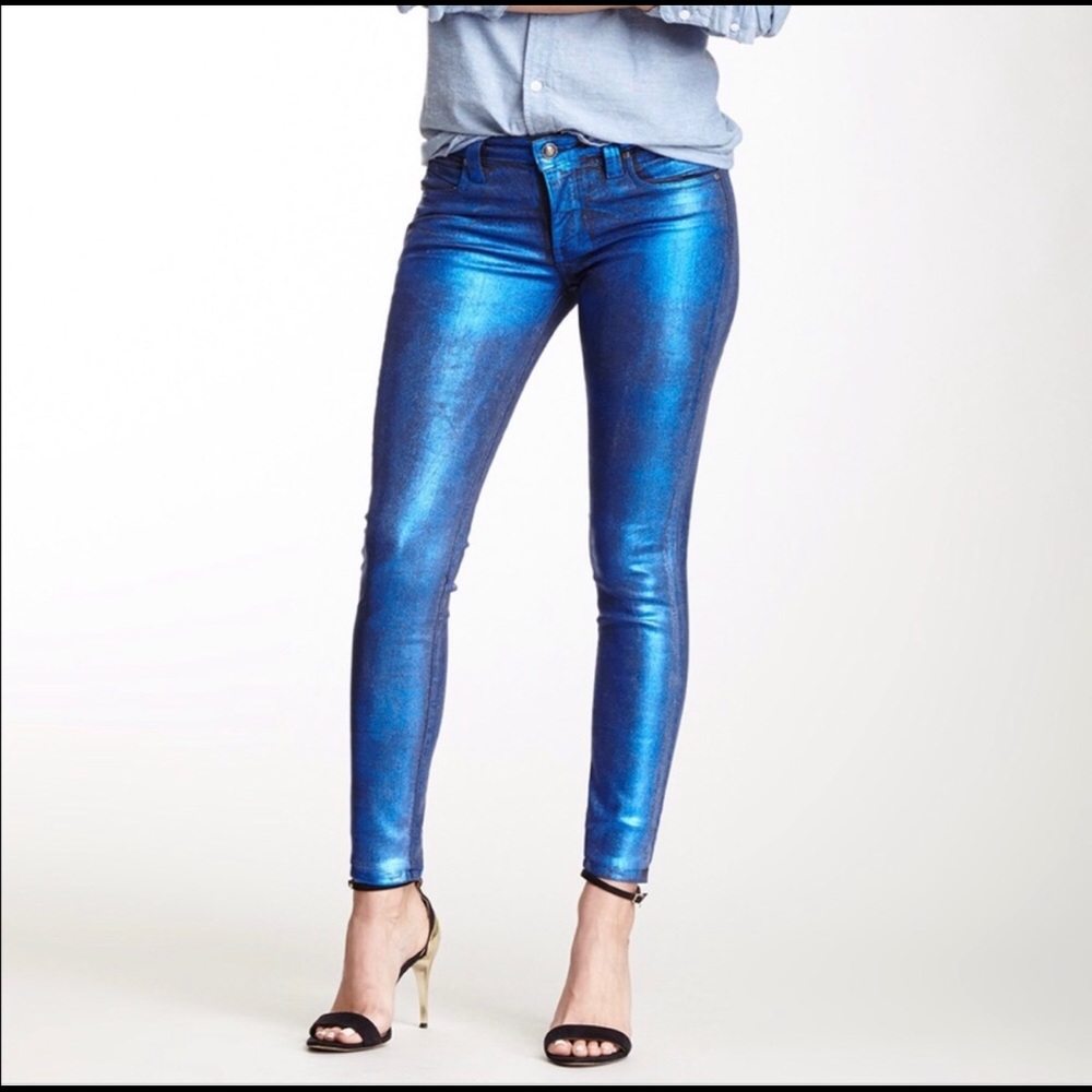 Frankie B. BFF Mid-Rise Metallic Jegging 25/0 NWT